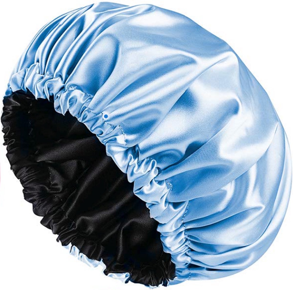 COMBES Slaapmuts - Blauw - Satijn - Nachtmuts - Haarverzorging - Bonnet Satijn - Haarnet - Volwassen - Afro - Krullen - Dames