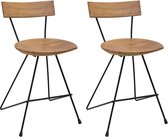 Decoways - Eetkamerstoelen 2 st massief teakhout