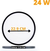 Exalight Ronde Plafondlamp - Woonkamer Lamp - Slaapkamer Lamp - Led Verlichting - Zwart - 24W - 22.9 Cm - Warm Wit Licht