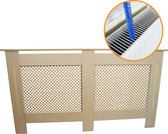 Radiatorombouw - MDF - Onbewerkt - 1515mm(L)x188mm(B)x820xmm(H) - GRATIS flexible reinigingsborstel - bevestiginsbeugels inbegrepen - radiatorbekleding radiatoromkasting