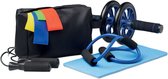 8-delige fitness set incl. weerstandsbanden, springtouw, wiel en kniebeschermer - Fitness set thuis met resistance band - Fitness set dames - Fitness set 8 in 1 - Fitness set elastiek - Fitne