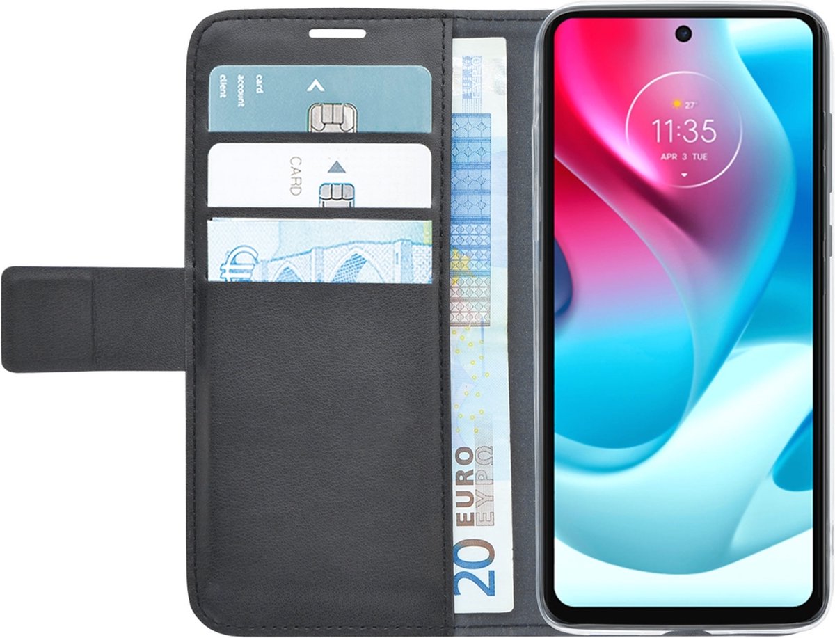 Azuri walletcase - zwart - voor Motorola Moto G60S