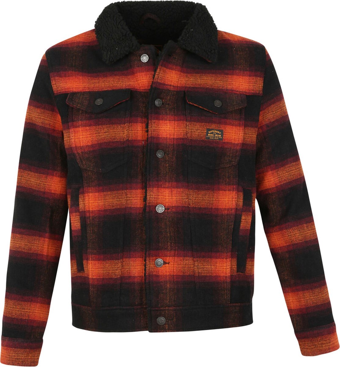 Superdry Heren Wollen Highwayman Trucker jas met sherpa 3XL 4uu – Redwood Ombre