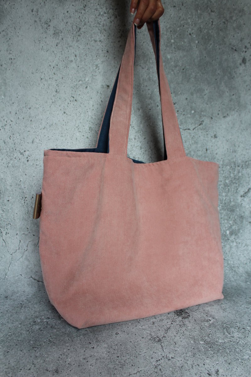 Pronk Met Schoudertas mom-bag - dames - ribstof - rib - ribtas - pink - roze - bag - mommy bag - mama