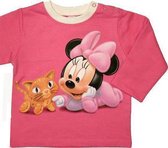 Disney Meisjes Sweater Minnie Mouse - Roze - Baby Minnie met Kitten Poes - Maat 80