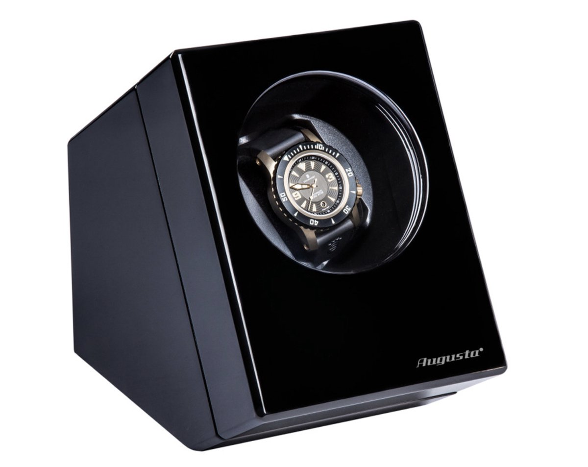 Watchwinder - Augusta - Automatisch horloge opwinden - Doos - Box - Opbergbox horloge - Werkt op lichtnet – 1 horloge - Carbon hoogglans