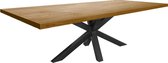 Eikenhouten eettafel naturel met spin-poot - extra dik blad