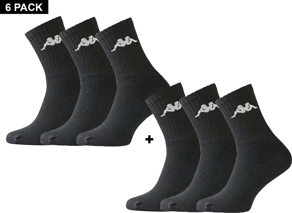 Kappa Trisper Tennis Sock 6 pack Sokken 6-Pack 35 38 Zwart