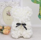 Rozen beer - Flower bear - Bloemen beer- Rose bear - 25 CM - Wedding White