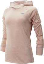 New Balance Heatgrid Hoodie Dames Sporttrui - Whtoakht - Maat M