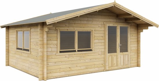 Interflex blokhut standaard – tuinhuis – geïmpregneerd hout – inclusief dakbedekking - 5x4