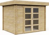 Interflex tuinhuis - blokhut - geïmpregneerd hout - inclusief dakbedekking - 300 x 250 cm - 325M