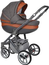 Baby Merc Faster 3 Kinderwagen - Grijs/Bruin - Kinderwagen incl. Autostoel