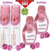 Luchtverfrisser Spray 2x300ml | Luchtverfrisser met Wiek 2x375ml | Bloemen geur | Everyday