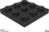 LEGO Plaat 3x3, 11212 Zwart 50 stuks