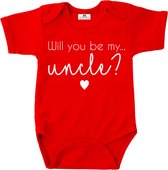 Baby Rompertje met tekst aankondiging bekendmaking zwangerschap cadeau oom-Maat 62