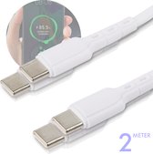 Phreeze 2x Kunststof USB C naar USB C Kabels - 60W Snelladen - Datakabel 480 Mbps - 2 Meter Lange Oplaadkabel - Versterkt