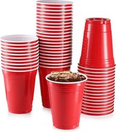 Red Cups - 25 stuks - 473ml - Party Cups - Drankspel - Beer Pong - Plastic Bekers - Red Cups - Rood