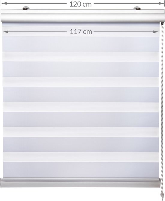 Store double enrouleur Sol Royal - montage sans perçage ni vis - SolDecor DK9 blanc 220x120cm