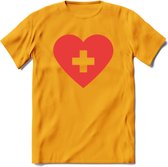 Valentijn Hart T-Shirt | Grappig Valentijnsdag Cadeautje voor Hem en Haar | Dames - Heren - Unisex | Kleding Cadeau | - Geel - XL