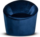 Kinderfauteuil Lowen Junior Noofie Design - Blauw (Kids stoel / Kinderstoel / kinderzetel / velvet / velours)