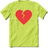 Valentijn Hart T-Shirt | Grappig Valentijnsdag Cadeautje voor Hem en Haar | Dames - Heren - Unisex | Kleding Cadeau | - Groen - S