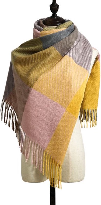 Sjaal - Scarf - 180 x 70cm - Geel&Grijs