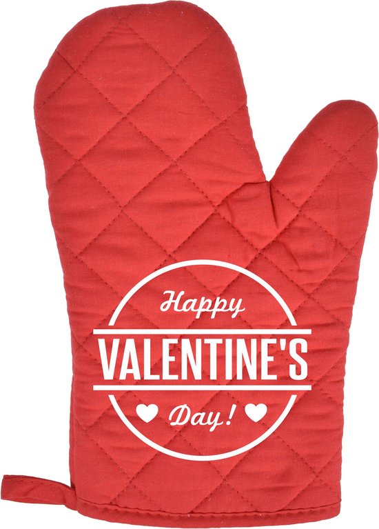 Ovenwant rood Happy Valentine's Day | Valentijn cadeau vrouw man | Valentijnsdag voor mannen vrouwen | Valentijn cadeautje voor hem haar