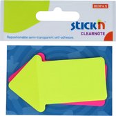 Stick'n Clear note, doorzichtige note, pijl vorm, 76x50mm, geel/magenta, 2x 30 vel/pad