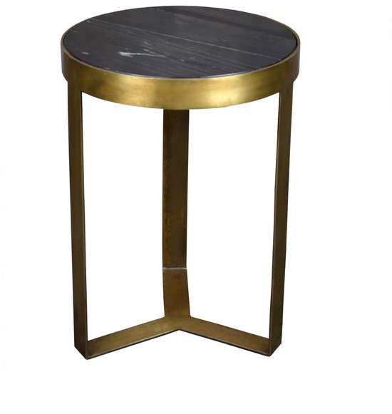 Table basse style Anli Glennis Marble Black Gold 40 cm