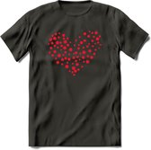 Valentijn Hart T-Shirt | Grappig Valentijnsdag Cadeautje voor Hem en Haar | Dames - Heren - Unisex | Kleding Cadeau | - Donker Grijs - S