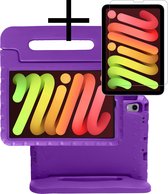 Hoesje Geschikt voor iPad Mini 6 Hoesje Kinderhoes Shockproof Hoes Kids Case Met Screenprotector - Paars