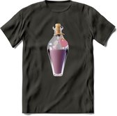 Valentijn love potion T-Shirt | Grappig Valentijnsdag Cadeautje voor Hem en Haar | Dames - Heren - Unisex | Kleding Cadeau | - Donker Grijs - S