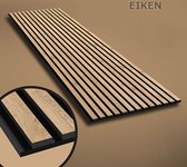 Houten akoestische panelen -Natuurlijk eiken – 2400x600x20 mm, Akupanel, lattenwand, houten latten, akoestiek, wandbekleding, houten wand