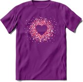 Valentijn Hart T-Shirt | Grappig Valentijnsdag Cadeautje voor Hem en Haar | Dames - Heren - Unisex | Kleding Cadeau | - Paars - M