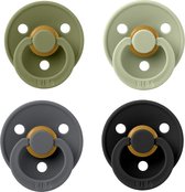 BIBS Fopspenen Bundel 4 Stuks | Maat 3 | 18+ Maanden | Black, Iron, Olive, Sage