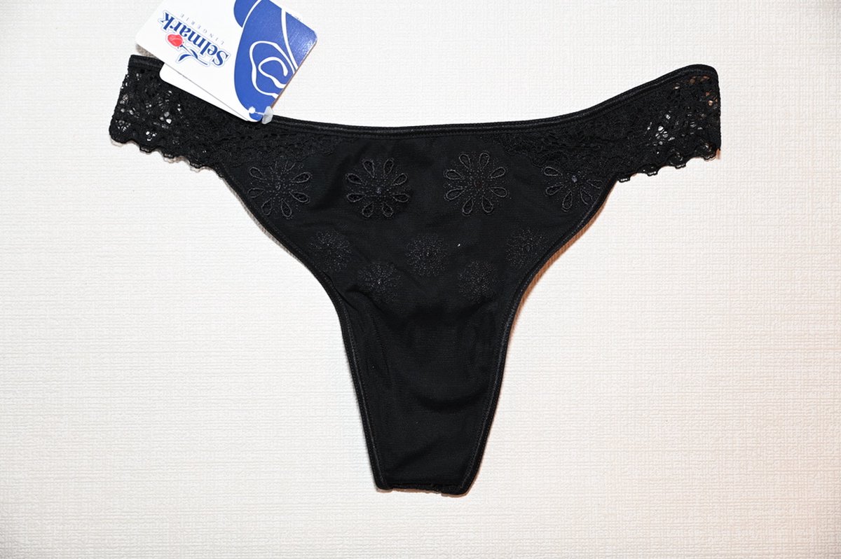 Selmark Lingerie Alma string XS-XXXL - zwart -XXL