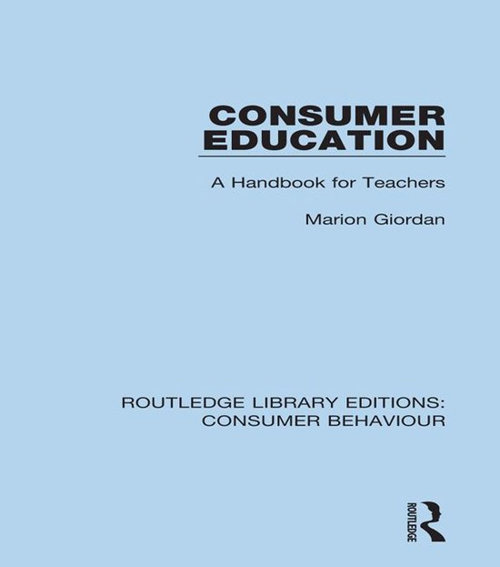 Consumer Education (Rle Consumer Behaviour) - cover