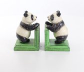 Gietijzeren Boekenhouders - Schattige panda - Set van 2 - 13,2 cm hoog