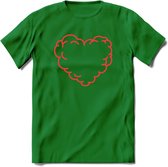 Valentijn Hart T-Shirt | Grappig Valentijnsdag Cadeautje voor Hem en Haar | Dames - Heren - Unisex | Kleding Cadeau | - Donker Groen - S