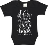 valentijn - Rompertje - I love you to the moon and back! - maat: 92 - korte mouw - baby - rompertjes baby - valentijnsdag - valentijnsdag cadeau - romper - rompertjes - stuks 1 - z