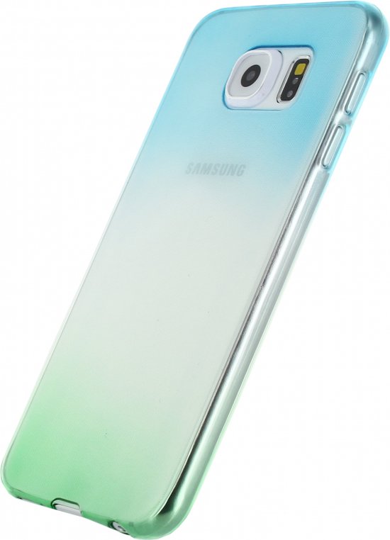 Xccess Thin TPU Case Samsung Galaxy S6 Edge Gradual Green/Turquoise