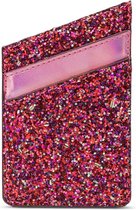 My Style Sticky Pocket Kaarthouder - 2 Pasjes - Pink Glitter