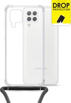My Style Loop Doorzichtig Telefoonhoesje geschikt voor Samsung Galaxy A22 4G Flexibel TPU Hoesje met koord - Transparant