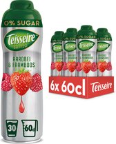 Teisseire - Aardbei & Framboos - 0% Suiker Vruchtensiroop - 6x60cl Multipack