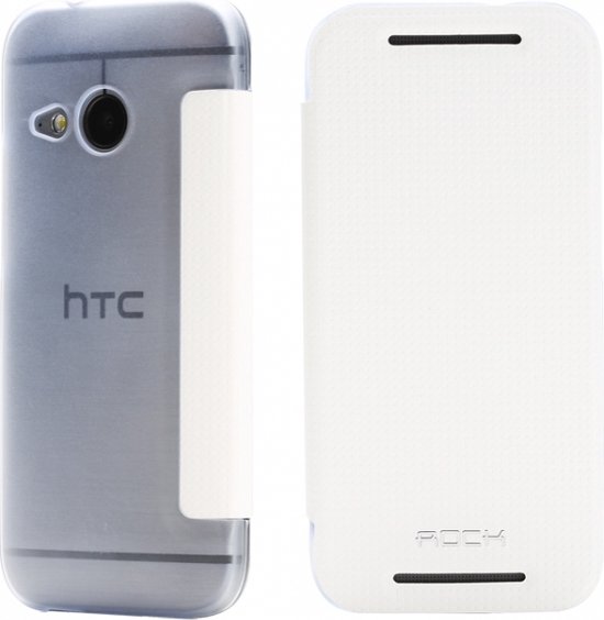 Encommium audit gewicht HTC One Mini 2 Hoesje - Rock - Elegant Side Serie - Kunststof Bookcase -  Wit - Hoesje... | bol.com