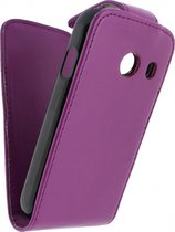 Xccess Leather Flip Case Samsung Galaxy Ace Style Purple