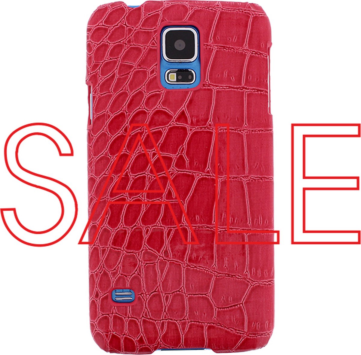 Samsung Galaxy S5 Hoesje - Xccess - Croco Serie - Hard Kunststof Backcover - Roze - Hoesje Geschikt Voor Samsung Galaxy S5