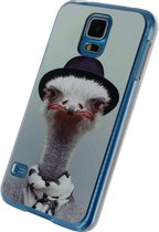 Samsung Galaxy S5 Hoesje - Xccess - Metal Plate Serie - Aluminium Backcover - Funny Ostrich - Hoesje Geschikt Voor Samsung Galaxy S5