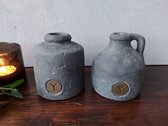 Brynxz - Set van 2 kruikjes van beton - Idylle -  Industrial Vintage